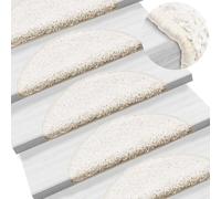 vidaXL Tapis d'escalier 10 pcs Blanc