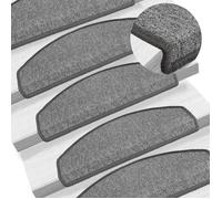vidaXL Tapis d'escalier 10 pièces 65 x 24 x 4 cm Gris foncé Demi-rond Grand 149753