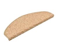 vidaXL Tapis d'escalier 15 pièces 65 x 21 x 4 cm Doré Demi-Rond Grand