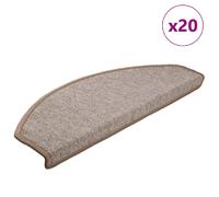 VIDAXL Tapis d'escalier 20 pcs - Marron clair