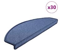 vidaXL Tapis d'Escalier 30 pcs Bleu 65x24x4