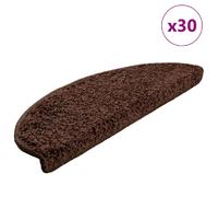 vidaXL Tapis d'Escalier 30 pcs Marron 65x21x4