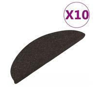 Vidaxl Tapis D'escalier Auto-Adhésifs 10 Pcs Noir 56x17x3 Cm