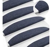 Vidaxl Tapis D'escalier Auto-Adhésifs 15 Pcs Bleu 80 X 24,5 X 3,5 Cm