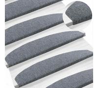Vidaxl Tapis D'escalier Auto-Adhésifs 15 Pcs Gris Clair