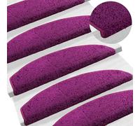 vidaXL Tapis d'escalier Auto-adhésifs 15 pcs Violet 80 x 24,5 x 3,5 cm, Tapis d'escalier Modernes, Semi-circulaires, Auto-adhésifs, antidérapants, lavables et Confortables