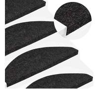vidaXL Tapis d'escalier autocollants 15 pcs 56x17x3 cm Noir