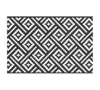 vidaXL Tapis d'extérieur ARAKIL Blanc et Noir 120x180 cm PP