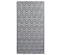 vidaXL Tapis d'extérieur ARAKIL Blanc et Noir 120x180 cm PP
