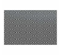 vidaXL Tapis d'extérieur décoratif Tapis d'entrée 190x290 cm Blanc et Noir PP