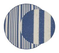 vidaXL Tapis d'intérieur et d'extérieur OLITE Naturel et Bleu Marine
