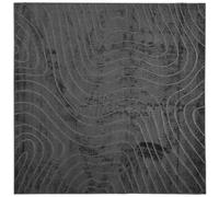 vidaXL Tapis de Surface PALMERAS Anthracite 240 x 240 cm Polyester, Tapis Moderne antidérapant pour Salon, extérieur, Mat Doux, Durable et Facile à Entretenir