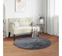 Vidaxl Tapis En Fausse Tafalla Anthracite Ø 100 Cm Polyester