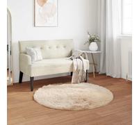 Vidaxl Tapis En Fausse Tafalla Beige Ø 100 Cm Polyester