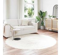 Vidaxl Tapis En Fausse Tafalla Blanc Ø 200 Cm Polyester