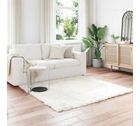 Vidaxl Tapis En Fausse Tafalla Blanc 160 X 160 Cm Polyester