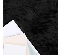 vidaXL Tapis en Fausse TAFALLA Noir 60 x 90 cm Polyester, Tapis en Fausse Laine, Design Moderne, Super Doux, Accessoire Durable pour la Maison, Cosy et stylé Hiver