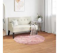 Vidaxl Tapis En Fausse Tafalla Rose Ø 80 Cm Polyester