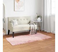 Vidaxl Tapis En Fausse Tafalla Rose 80 X 150 Cm Polyester