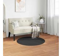 Vidaxl Tapis En Fourrure Synthétique De Lapin Olite Noir Ø 120 Cm