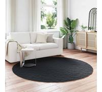 Vidaxl Tapis En Fourrure Synthétique De Lapin Olite Noir Ø 200 Cm