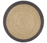 vidaXL Tapis en Jute - Bord Gris 120 cm
