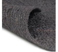vidaXL Tapis rond fait à la main en jute 120 cm Gris foncé