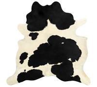 vidaXL Tapis en peau de vache véritable Noir et blanc 180x220 cm