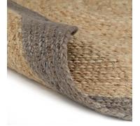 vidaXL Tapis jute fait à la main – bord gris – 240 cm
