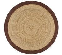 vidaXL Tapis fait à la main Jute avec bord marron 90 cm Brun