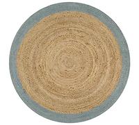 vidaXL Tapis Fait à la Main Jute avec Bord Moquette Carpette Plancher Coussin de Sol Salon Chambre à Coucher Intérieur Salle de Séjour Maison Vert Olive 150 cm