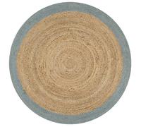 vidaXL – Tapis fait à la main en jute avec bord vert olive 90 cm