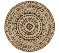 Vidaxl Tapis Fait À La Main Jute Avec Imprimé Marron Foncé 90 Cm