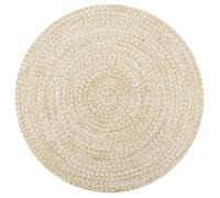 vidaXL Tapis fait à la main en jute blanc et naturel 90 cm