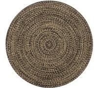 vidaXL Tapis fait à la main Jute Noir et naturel 120 cm