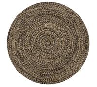 vidaXL Tapis jute fait main - Noir et naturel - 150 cm