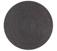 vidaXL Tapis rond fait à la main en jute 120 cm Gris foncé