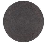 Vidaxl Tapis Fait À La Main Jute Rond 120 Cm Gris Foncé