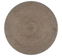 Vidaxl Tapis Fait À La Main Jute Rond 150 Cm Gris