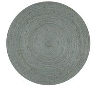 vidaXL Tapis rond fait à la main en jute 150 cm Vert olive
