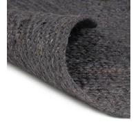 vidaXL Tapis fait à la main Jute Rond 180 cm Gris foncé 343596