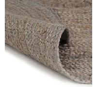 Vidaxl Tapis Fait À La Main Jute Rond 210 Cm Gris