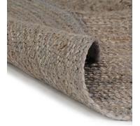 vidaXL Tapis fait à la main Jute Rond 240 cm Gris 343595