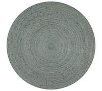 vidaXL Tapis rond fait à la main en jute 90 cm Vert olive