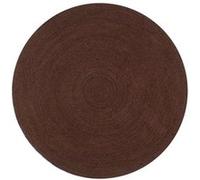 vidaXL Tapis Fait à la Main Jute Rond Moquette Carpette Plancher Coussin de Sol Salon Chambre à Coucher Intérieur Salle de Séjour Maison 90 cm Marron
