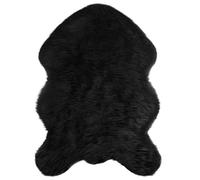 vidaXL Tapis en Fausse TAFALLA Noir 60 x 90 cm Polyester, Tapis en Fausse Laine, Design Moderne, Super Doux, Accessoire Durable pour la Maison, Cosy et stylé Hiver