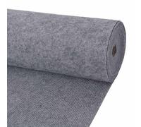 vidaXL Tapis gris 1,2 x 15 m en polyester élégant rectangulaire moderne enroulable tapis d'extérieur intérieur extérieur texture nervurée décor fonctionnel