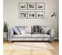 vidaXL Tapis à Poils Courts Doux et Lavable, Moquette de Sol, Tapis de Zone, Carpette de Salon Salle de Séjour Chambre, Moderne, Beige 120x120 cm
