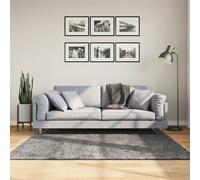 Vidaxl Tapis Huarte À Poils Courts Doux Lavable Anthracite 160x160 Cm