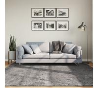 vidaXL Tapis à Poils Courts Doux et Lavable, Moquette de Sol, Tapis de Zone, Carpette de Salon Salle de Séjour, Moderne, Anthracite 200x200 cm
